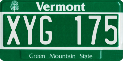 VT license plate XYG175