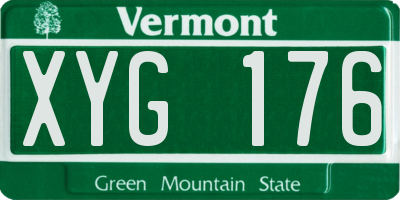 VT license plate XYG176