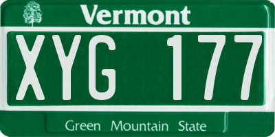 VT license plate XYG177