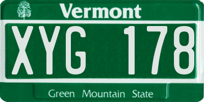 VT license plate XYG178