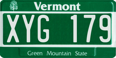 VT license plate XYG179