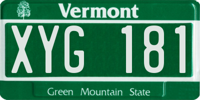 VT license plate XYG181