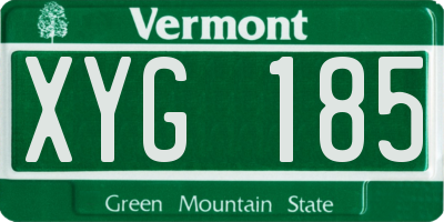 VT license plate XYG185