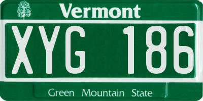 VT license plate XYG186