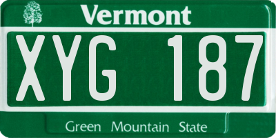 VT license plate XYG187