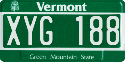 VT license plate XYG188