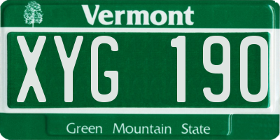 VT license plate XYG190