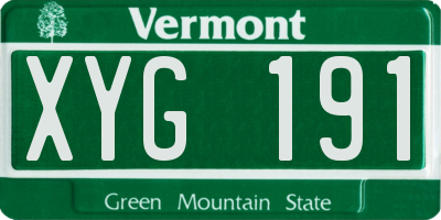 VT license plate XYG191