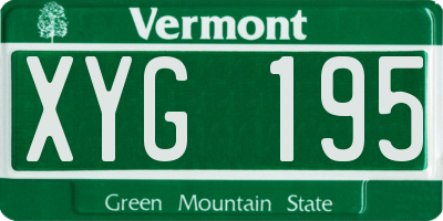 VT license plate XYG195