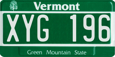 VT license plate XYG196