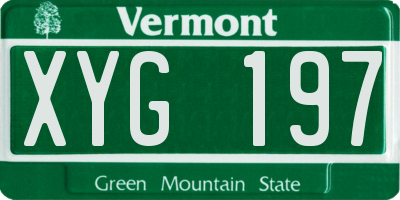 VT license plate XYG197