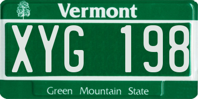 VT license plate XYG198