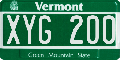 VT license plate XYG200