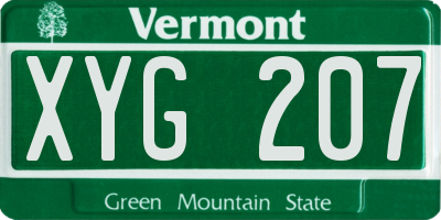 VT license plate XYG207