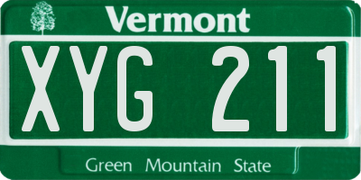 VT license plate XYG211