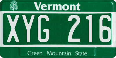 VT license plate XYG216