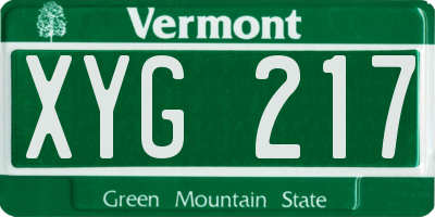 VT license plate XYG217