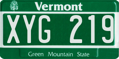 VT license plate XYG219