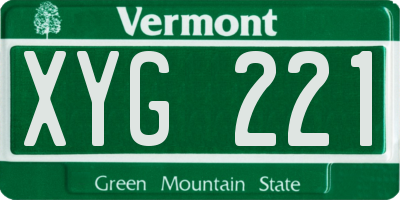 VT license plate XYG221