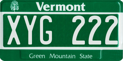VT license plate XYG222