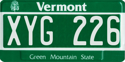 VT license plate XYG226