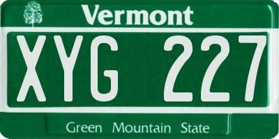 VT license plate XYG227