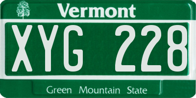 VT license plate XYG228