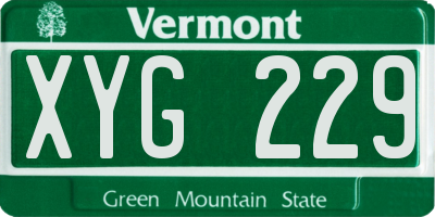 VT license plate XYG229