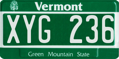 VT license plate XYG236