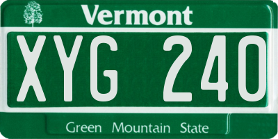 VT license plate XYG240