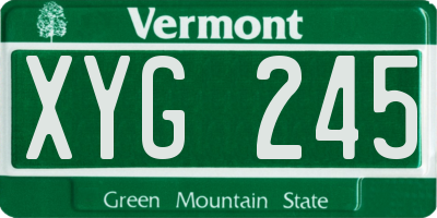 VT license plate XYG245