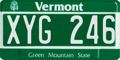 VT license plate XYG246