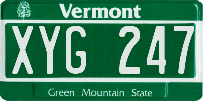 VT license plate XYG247