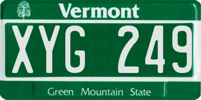 VT license plate XYG249