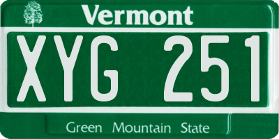 VT license plate XYG251