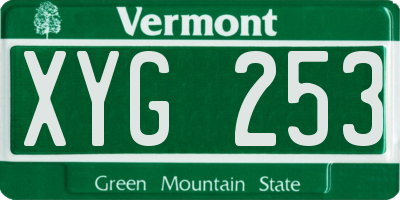 VT license plate XYG253