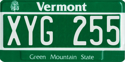 VT license plate XYG255