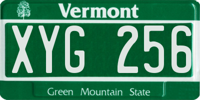 VT license plate XYG256