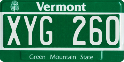 VT license plate XYG260