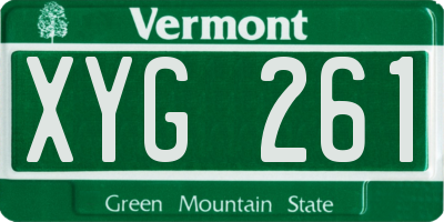 VT license plate XYG261