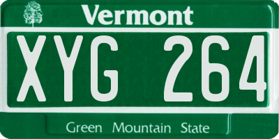 VT license plate XYG264