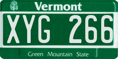 VT license plate XYG266