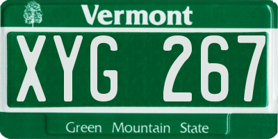 VT license plate XYG267