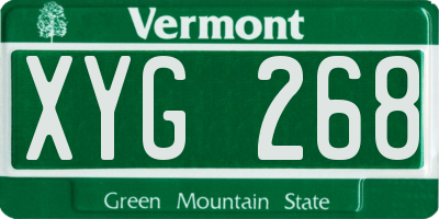 VT license plate XYG268