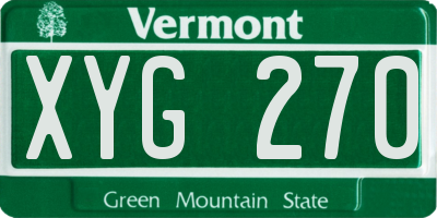 VT license plate XYG270
