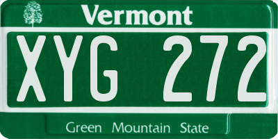 VT license plate XYG272
