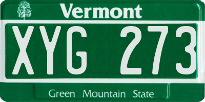 VT license plate XYG273