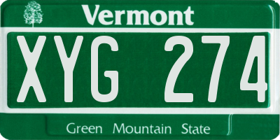 VT license plate XYG274