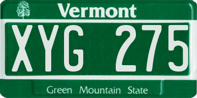 VT license plate XYG275