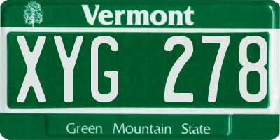 VT license plate XYG278